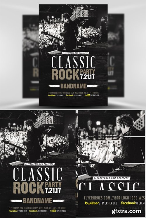Classic Rock Bands Flyer Template V2 Classic Rock Bands Flyer Template V2