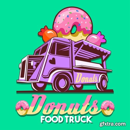 Food car logo signboard cafe restaurant menu 24 EPS