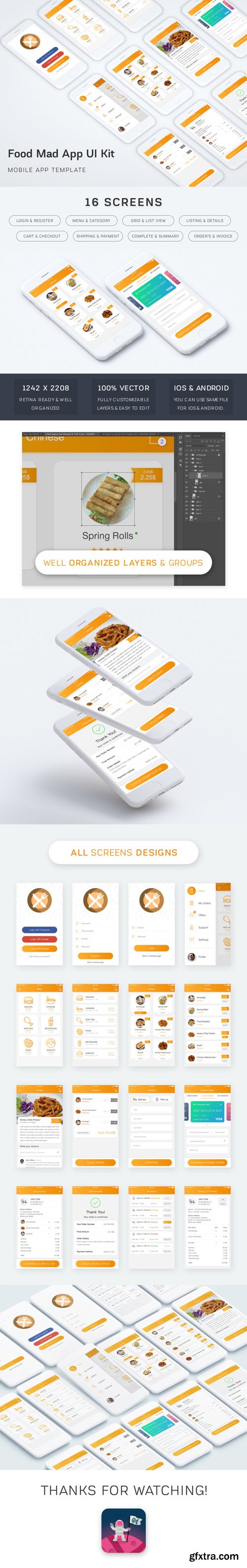 Food Mad App UI Kit Food Mad App UI Kit