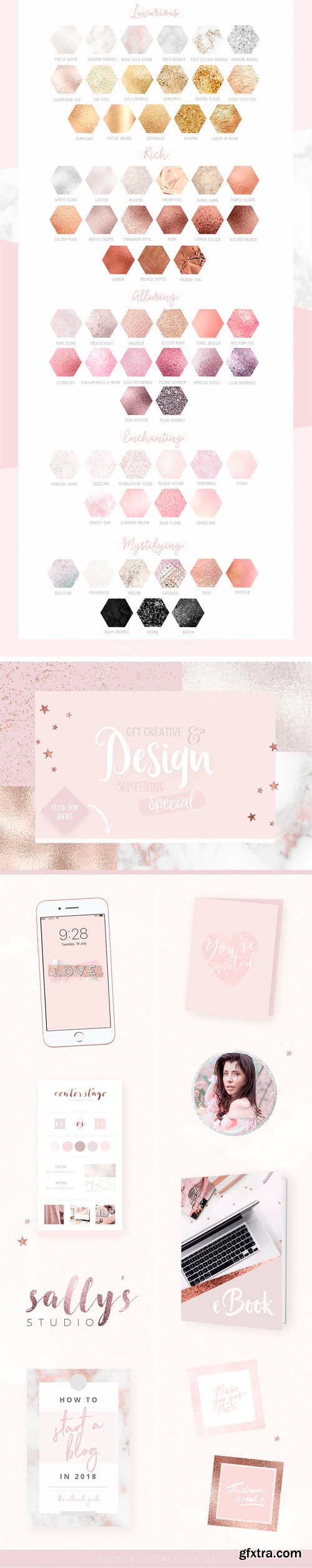 CM - Glitter, Rose Gold + Marble Textures 1675268