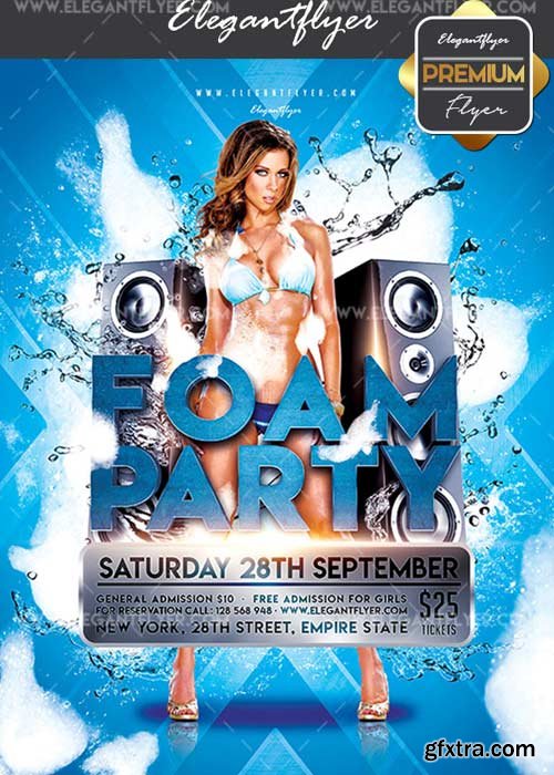 Foam Party V02 Flyer PSD Template + Facebook Cover