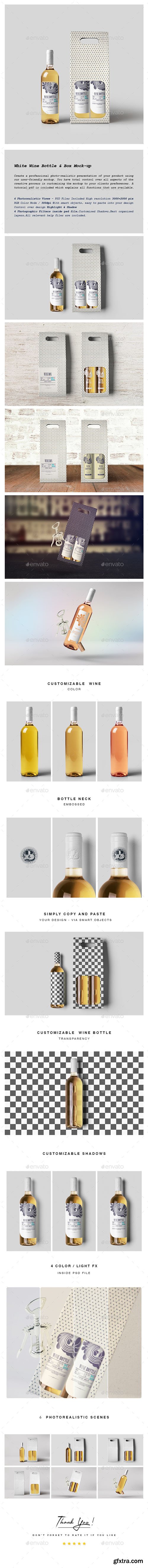 GR - White Wine Bottle and Box Mock-up 20442890 GR - White Wine Bottle and Box Mock-up 20442890