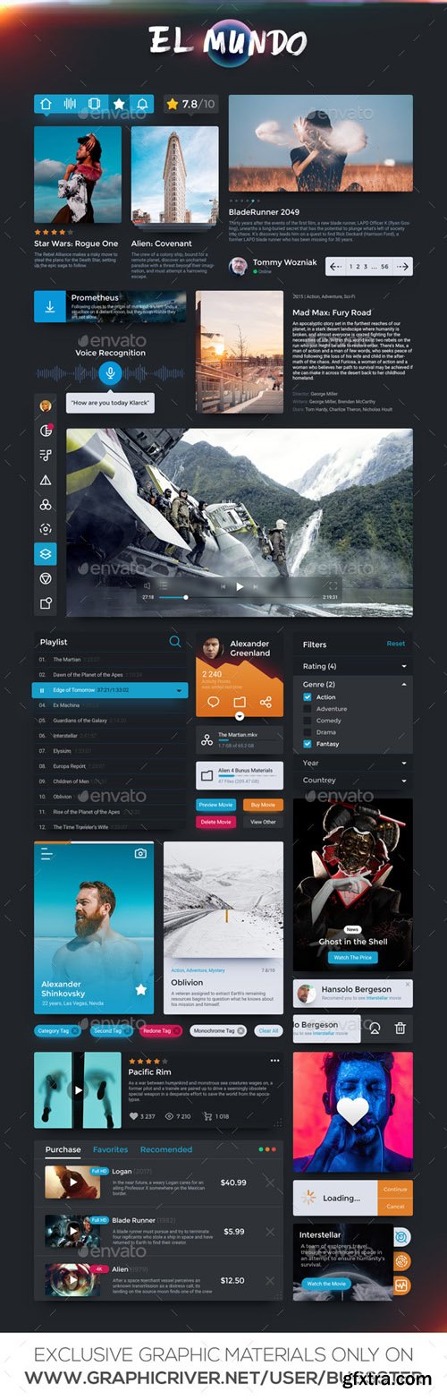 GR - EL Mundo - Universal Desktop and Mobile UI Kit 20451094