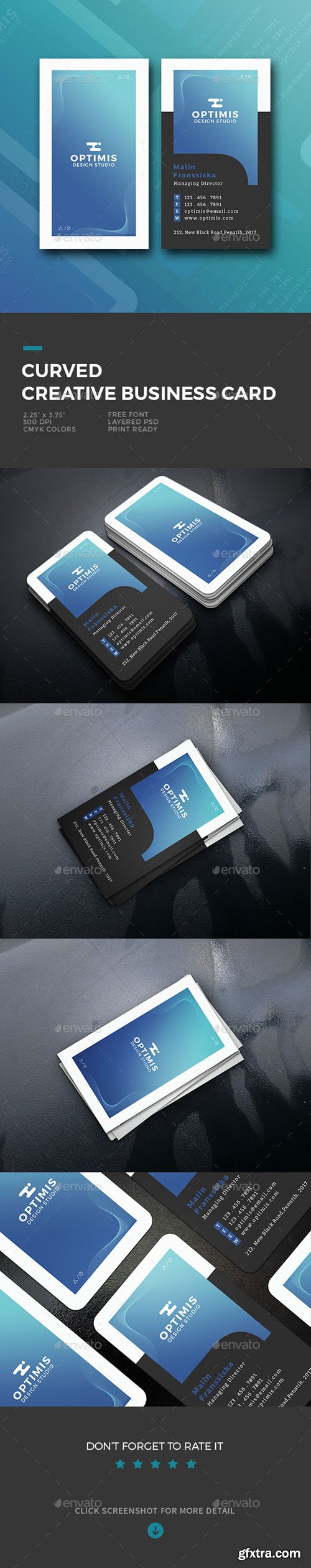 GR - Curved Creative Business Card 20456539