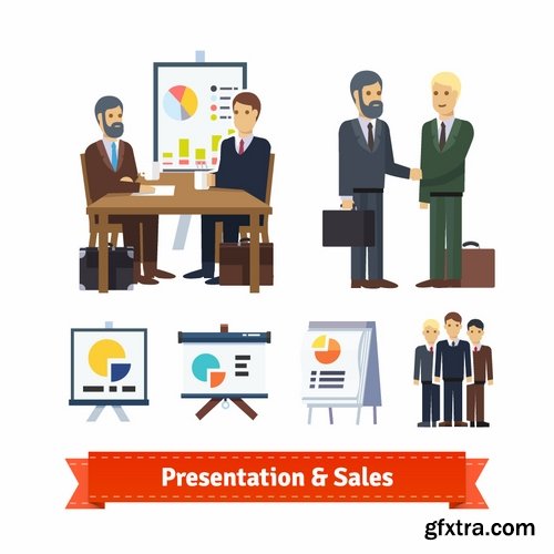Cartoon image of different professions infographics businessman 2-25 Eps