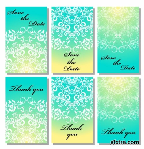 Template invitation card flyer banner brocade cover 25 EPS
