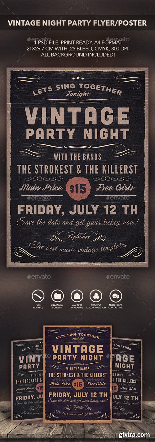 GR - Vintage Party Night Flyer Poster 11085799 GR - Vintage Party Night Flyer Poster 11085799