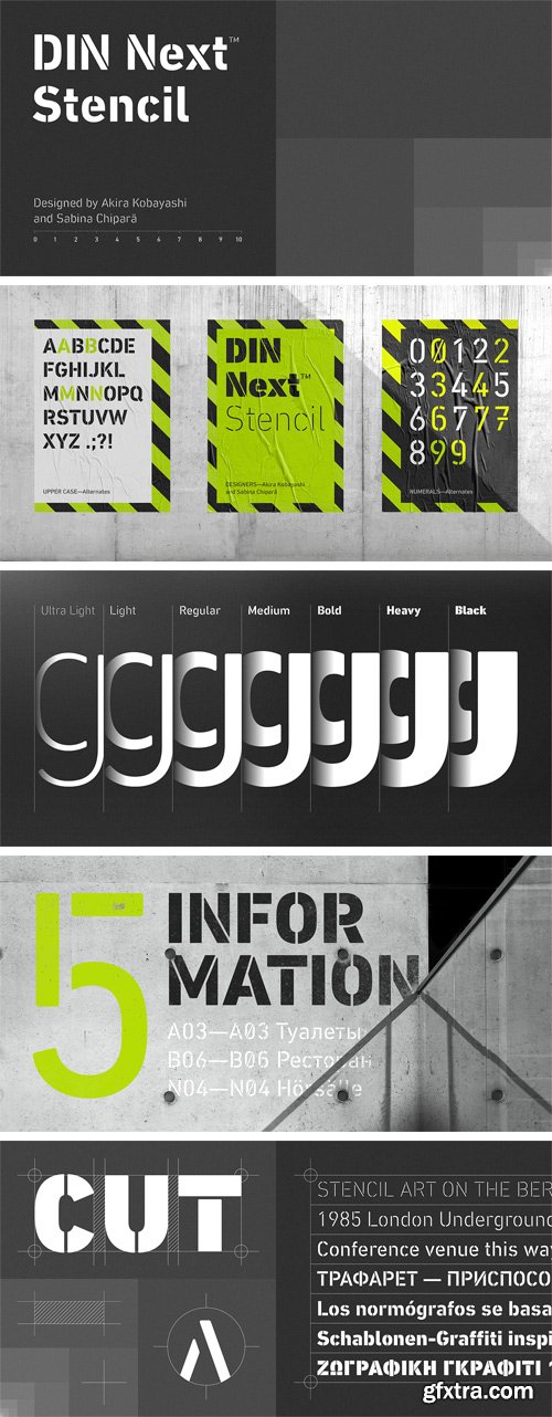 DIN Next Stencil Font Family