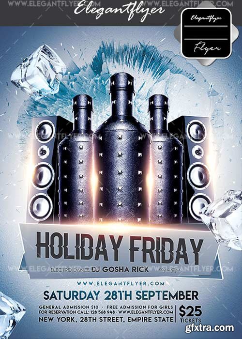 Holiday Friday V19 Flyer PSD Template + Facebook Cover