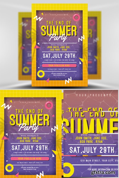 End of Summer Pool Party Flyer Template End of Summer Pool Party Flyer Template