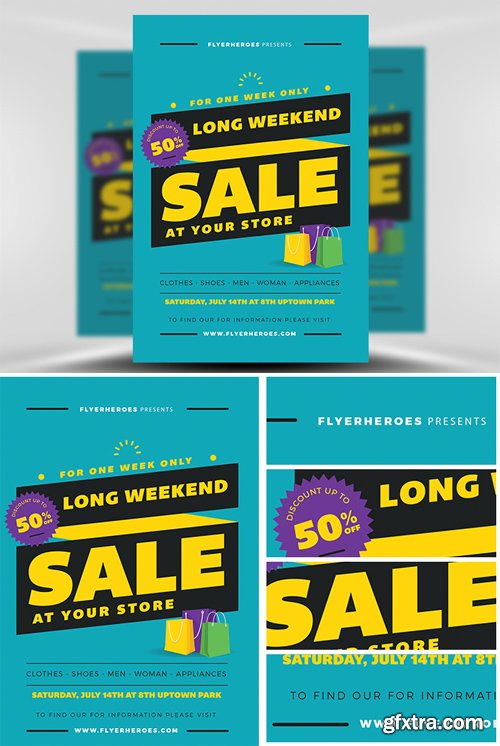 Long Weekend Sale Flyer Template