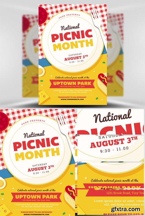 National Picnic Month Flyer Template National Picnic Month Flyer Template