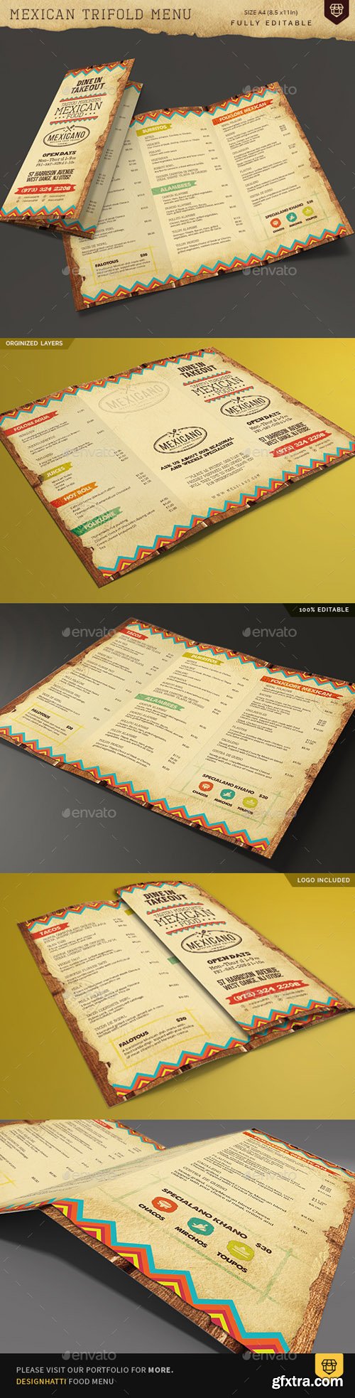 GR - Trifold Mexican Food Menu 19108281