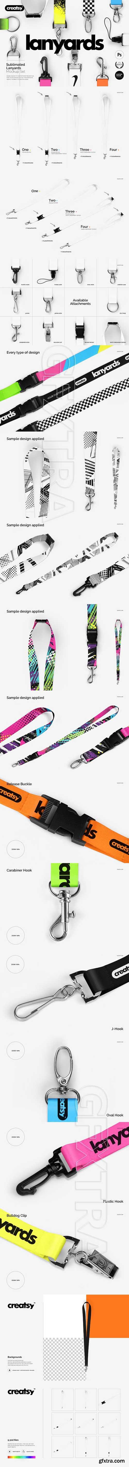 CreativeMarket - Lanyards Sublimated Mockup Set 1802394