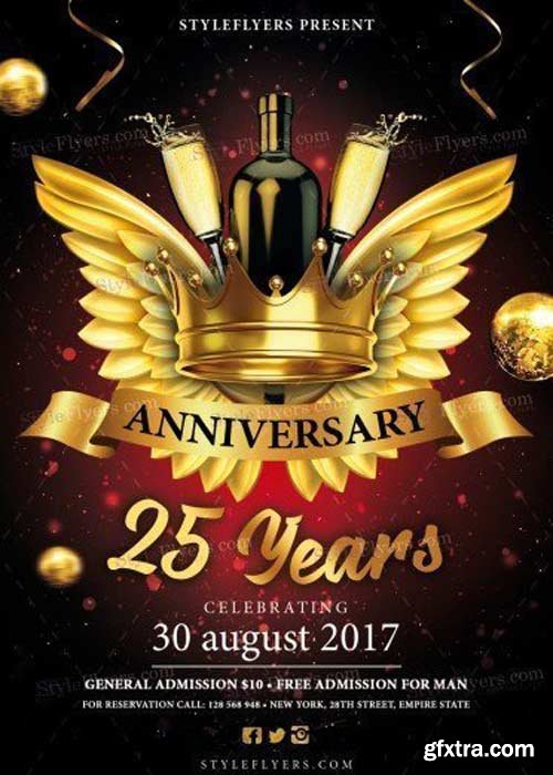 Anniversary Party V17 PSD Flyer Template