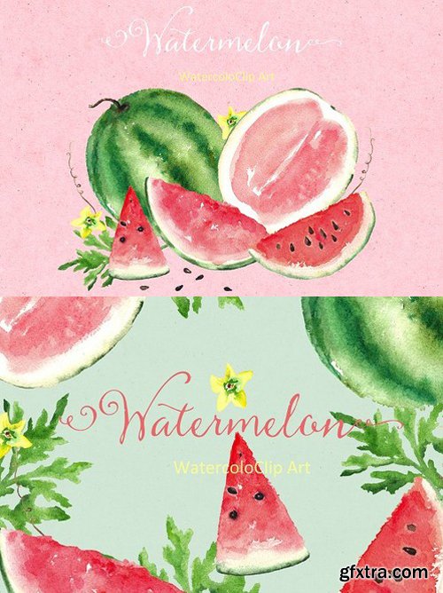 CM - Watermelon watercolor clip art 295210
