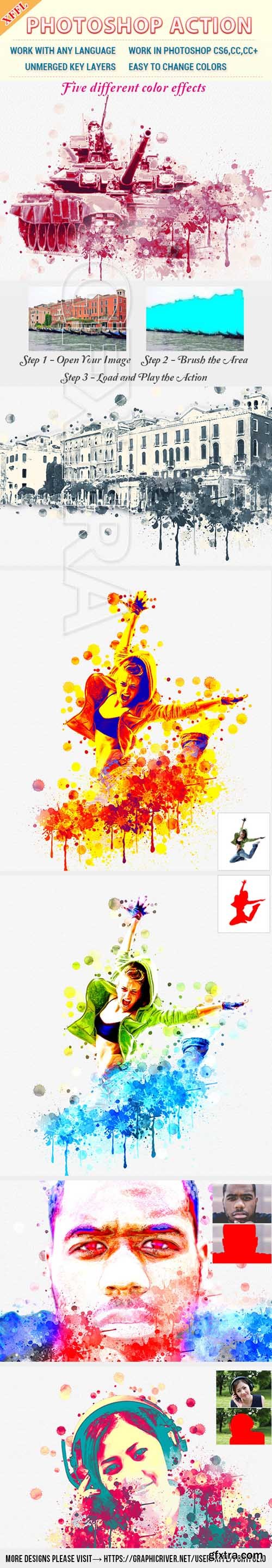 GraphicRiver - Discolour Watercolor Photoshop Action 20477001