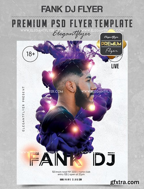 Fank DJ – Flyer PSD Template + Facebook Cover
