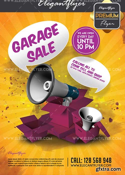 Garage Sale V4 Flyer PSD Template + Facebook Cover » GFxtra
