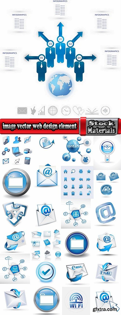 image vector web design element icon logo email 25 EPS