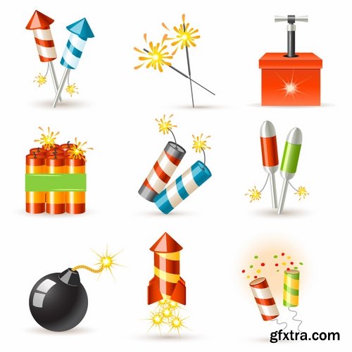 Fireworks, Firecracker & Rockets 25xEPS