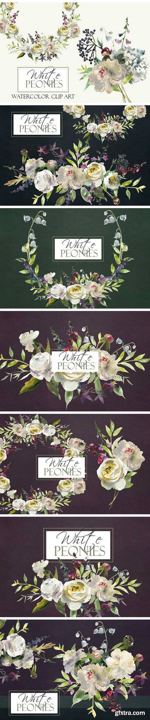 CM - Watercolor White Flowers Clipart 983330