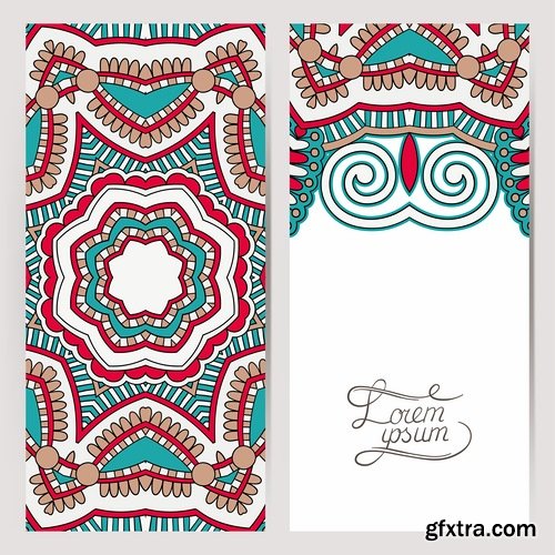 banner flyer template ethnicity calligraphic drawing decoration 4-25 eps