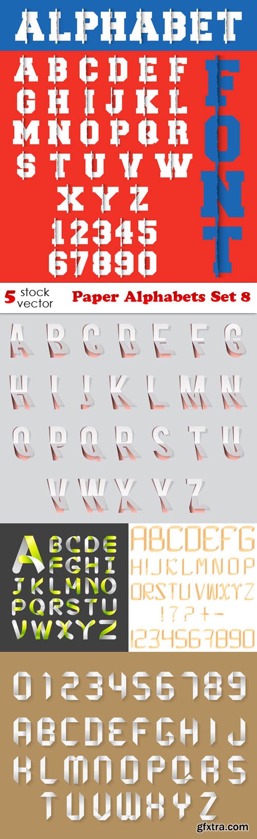 Vectors - Paper Alphabets Set 8