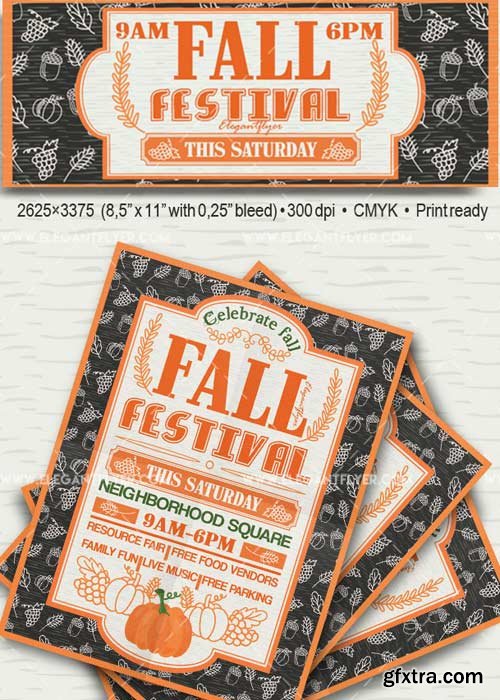 Fall Festival V18 Flyer PSD Template + Facebook Cover