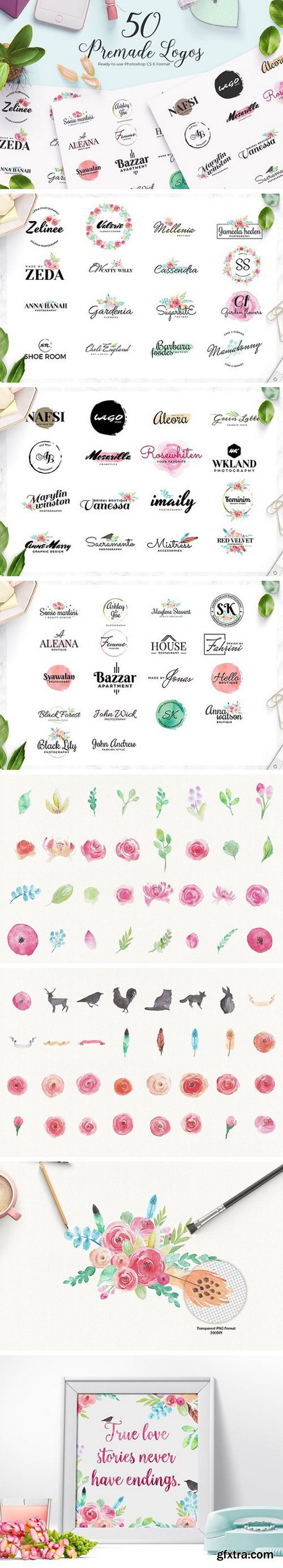 CM - 50 Premade Feminine Logos 1771021