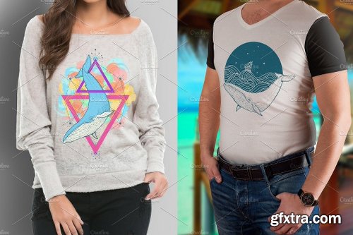 CreativeMarket Whale collection 1802997