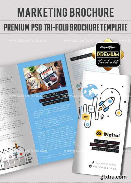 Marketing V9 Premium Tri-Fold PSD Brochure Template