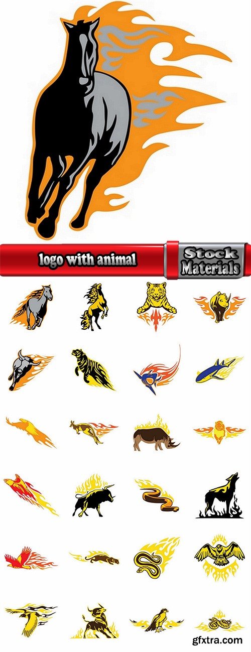 logo with an illustration of an animal on fire 25 EPS