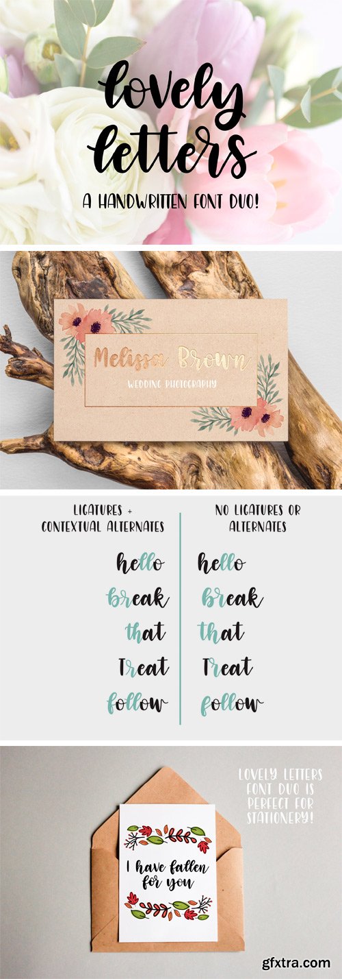 CM - Lovely Letters Handwritten Font Duo 1736884