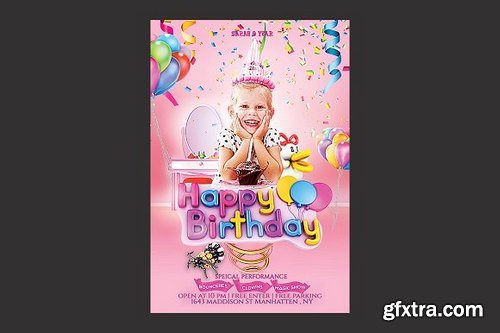 CM - Kids Birthday Party Flyer 1808914