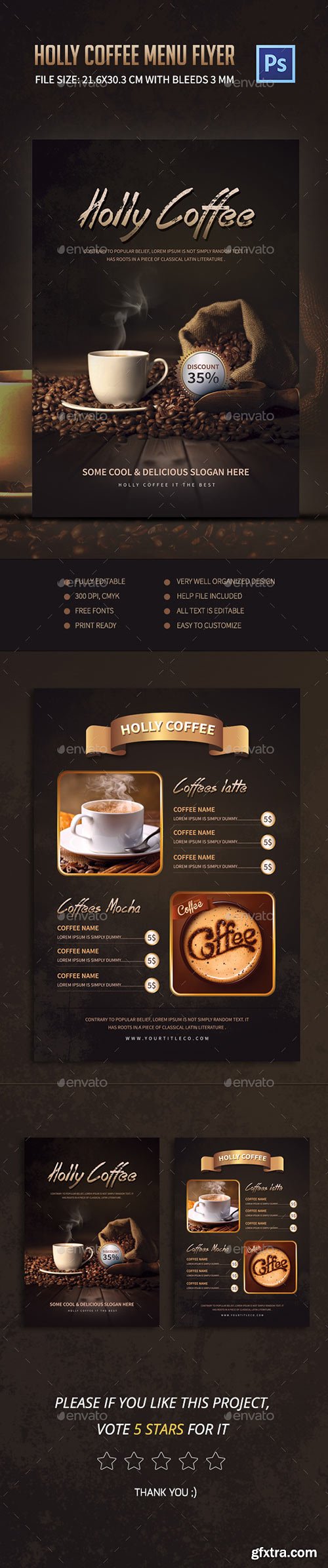 Graphicriver - Holly Coffee Menu Flyer 12070995