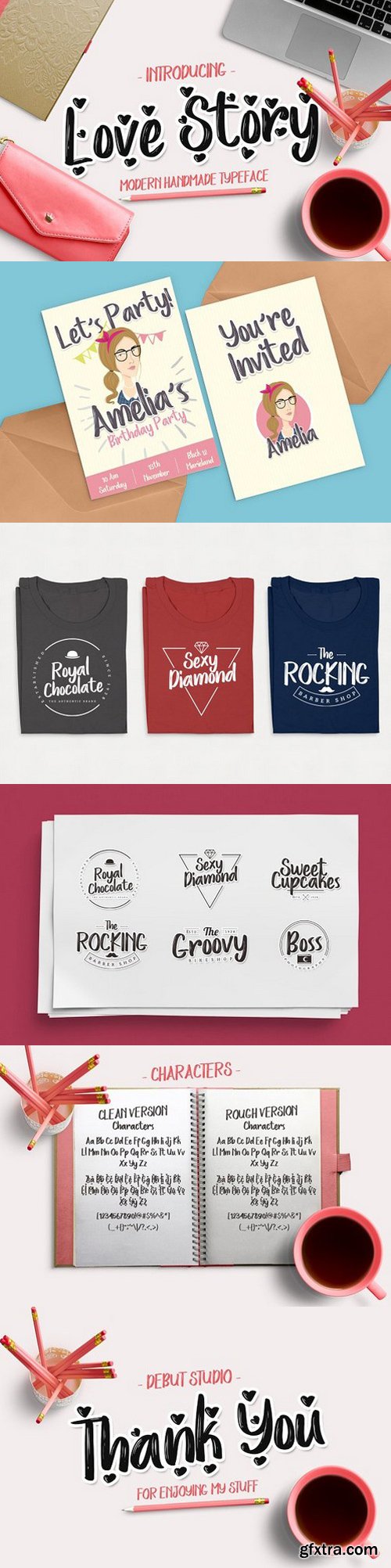 CM - Love Story Script Fonts 1794405