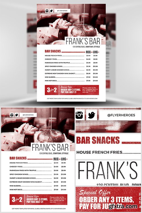 Bar Snacks Flyer Template » GFxtra