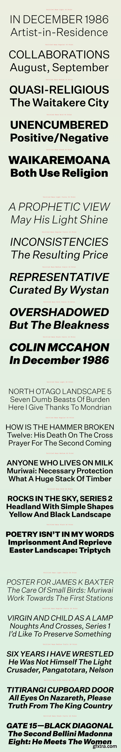 Untitled Sans Font Family Untitled Sans Font Family