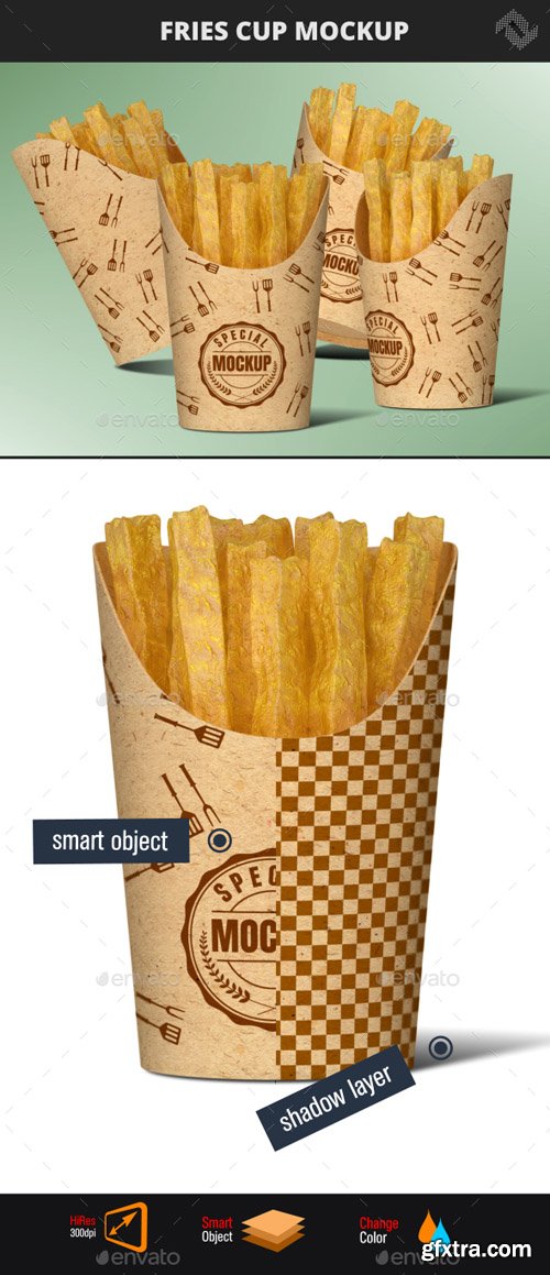 GR - Recycled Paper Fries Cup Mockup 20655910