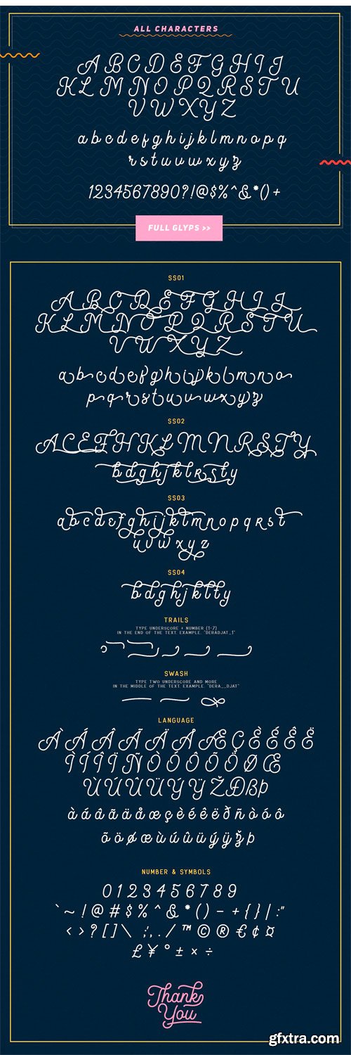 CM - Kingbirds - 6 Styles Monoline Script 1829844