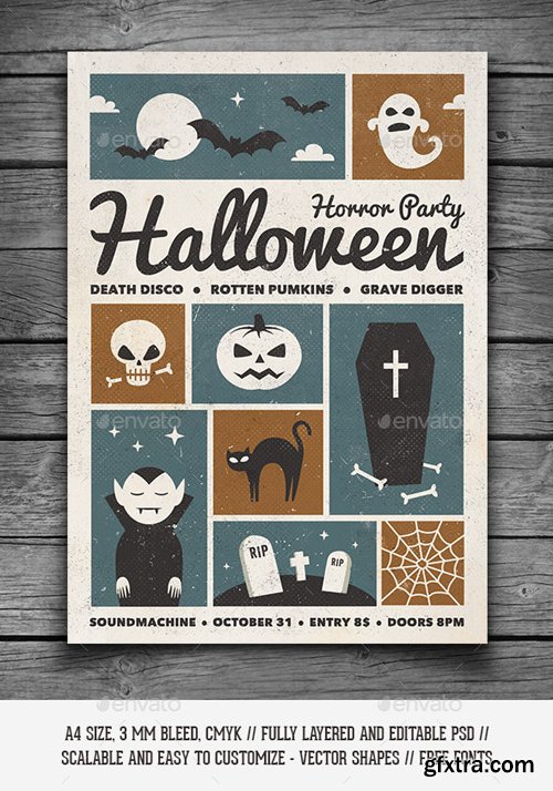 GR - Retro Halloween Party Flyer 9185623 GR - Retro Halloween Party Flyer 9185623