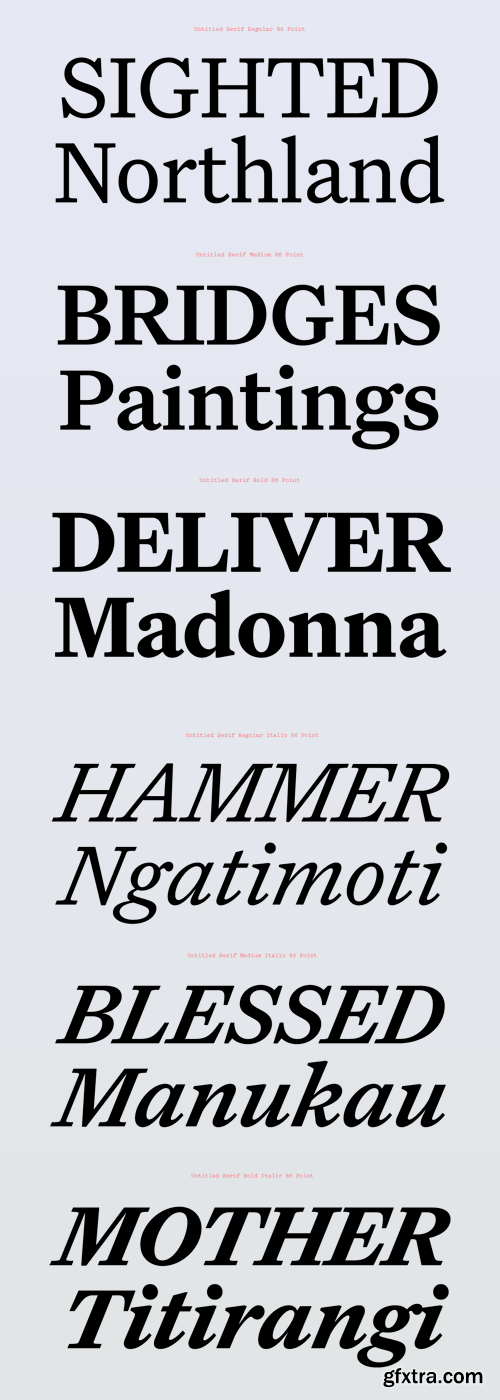 Untitled Serif Font Family Untitled Serif Font Family