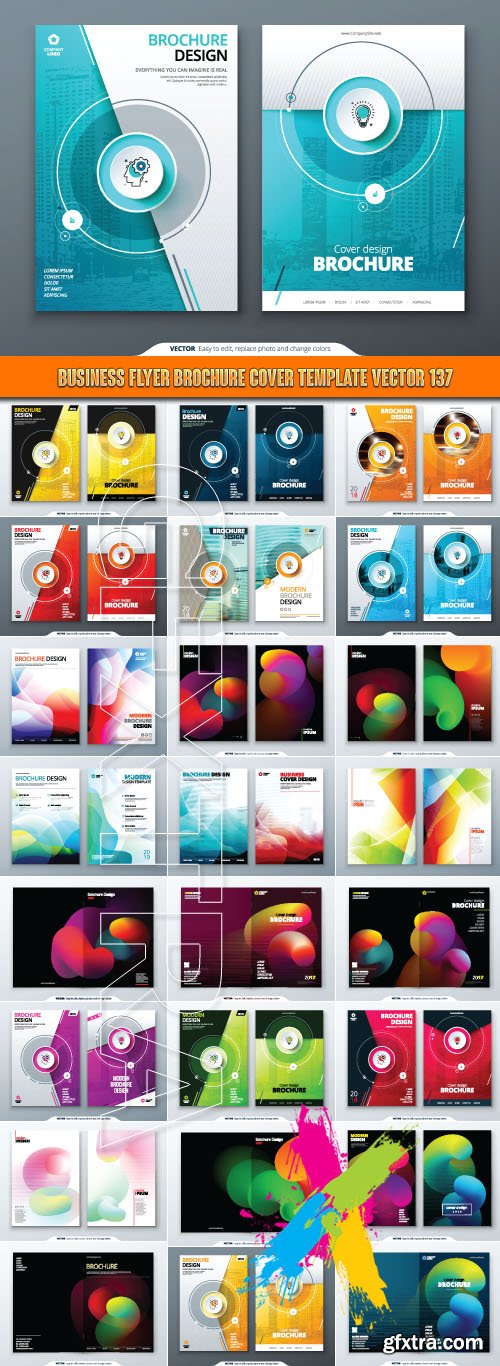 Business flyer brochure cover template vector 137
