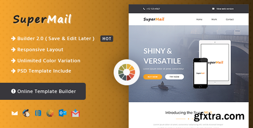 ThemeForest - Responsive Email + Online Template Builder - SuperMail Agency 15713754