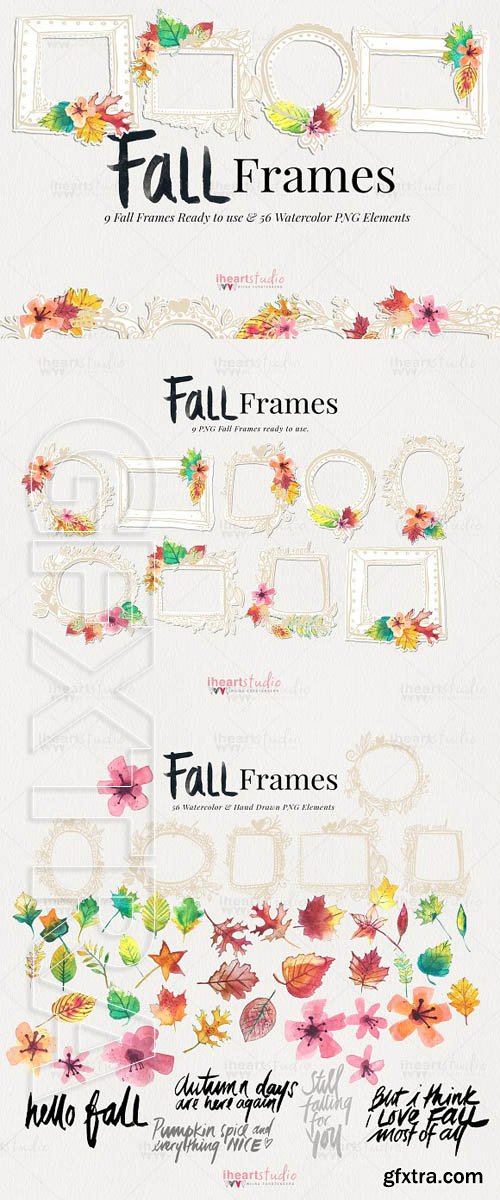 CreativeMarket - Fall Frames Watercolors 1863873