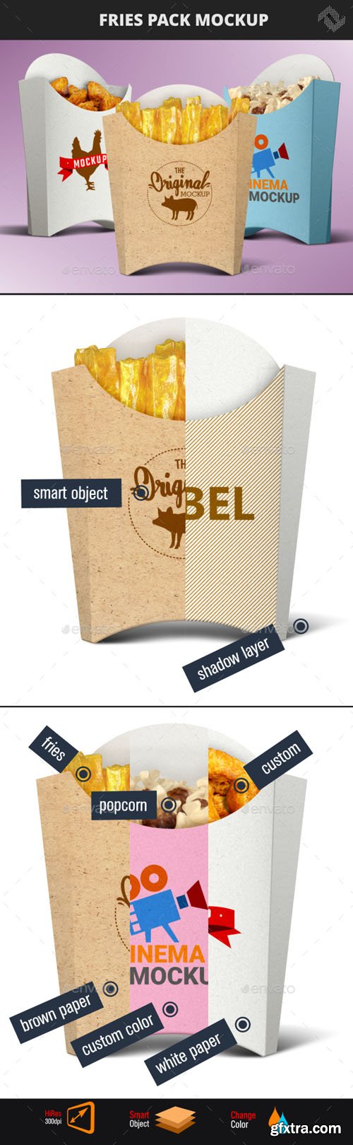 GR - Recycled Paper French Fries Pack Mockup 20704783
