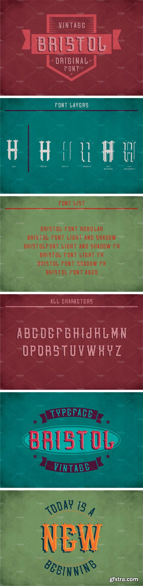 CM - Bristol Vintage Label Typeface 1850018