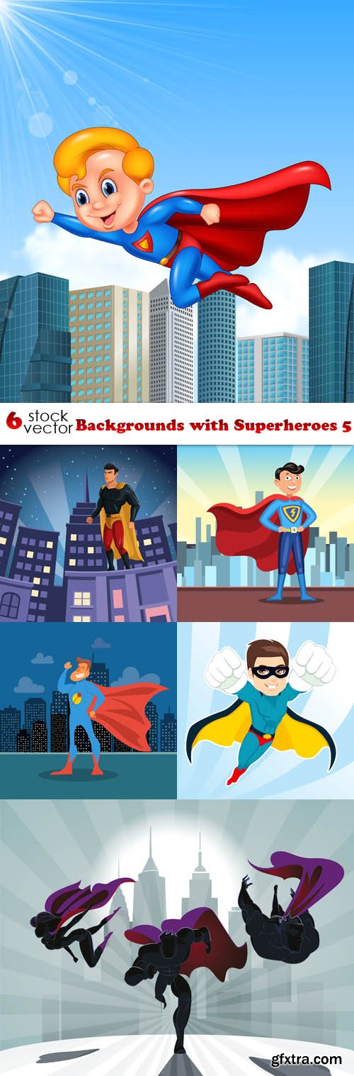 Vectors - Backgrounds with Superheroes 5