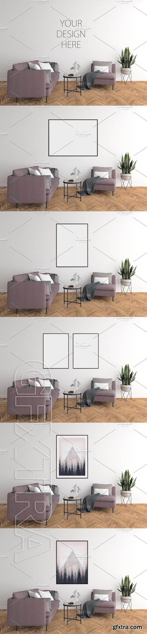 CreativeMarket - Interior mockup - blank wall mock up 1879832